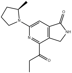 2,3-Dihydro-6-[(2R)-2-methyl-1-pyrrolidinyl]-4-(1-oxopropyl)-1H-pyrrolo[3,4-c]pyridin-1-one Struktur