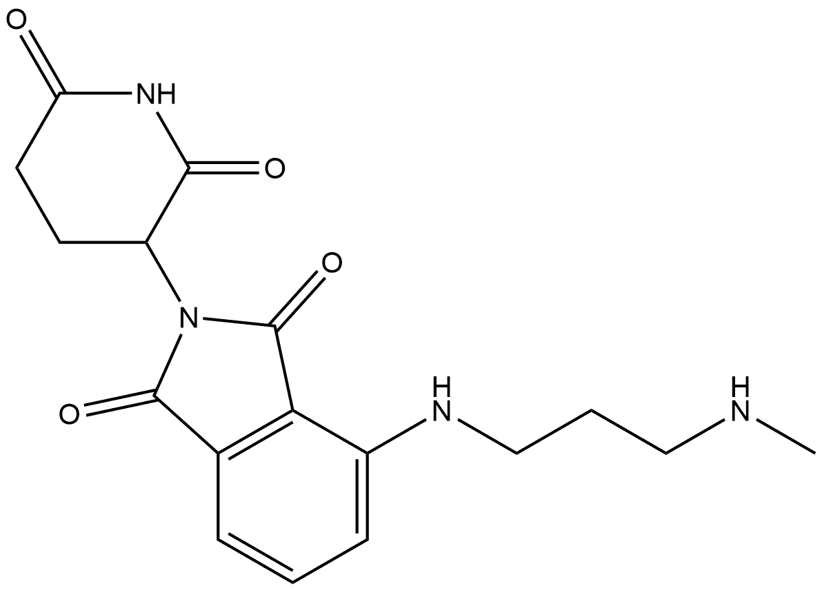 2-(2,6-Dioxo-3-piperidinyl)-4-[[3-(methylamino)propyl]amino]-1H-isoindole-1,3(2H)-dione Struktur