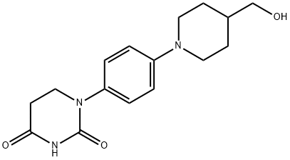 2,4(1H,3H)-Pyrimidinedione, dihydro-1-[4-[4-(hydroxymethyl)-1-piperidinyl]phenyl]- Struktur