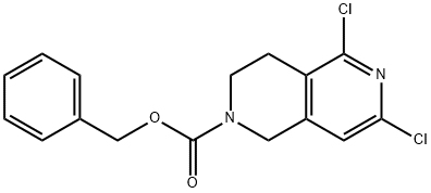 2,6-Naphthyridine-2(1H)-carboxylic acid, 5,7-dichloro-3,4-dihydro-, phenylmethyl ester Struktur