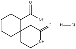 3-Azaspiro[5.5]undecane-7-carboxylic acid, 2-oxo-, hydrochloride (1:1) Struktur