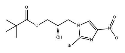 Propanoic acid, 2,2-dimethyl-, (2S)-3-(2-bromo-4-nitro-1H-imidazol-1-yl)-2-hydroxypropyl ester Struktur