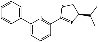 Pyridine, 2-[(4R)-4,5-dihydro-4-(1-methylethyl)-2-oxazolyl]-6-phenyl- Struktur