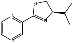 Pyrazine, 2-[(4R)-4,5-dihydro-4-(1-methylethyl)-2-oxazolyl]- Struktur