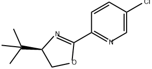 Pyridine, 5-chloro-2-[(4R)-4-(1,1-dimethylethyl)-4,5-dihydro-2-oxazolyl]- Struktur