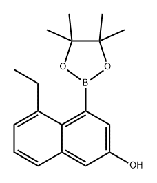 2-Naphthalenol, 5-ethyl-4-(4,4,5,5-tetramethyl-1,3,2-dioxaborolan-2-yl)- Struktur