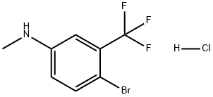 Benzenamine, 4-bromo-N-methyl-3-(trifluoromethyl)-, hydrochloride (1:1) Struktur