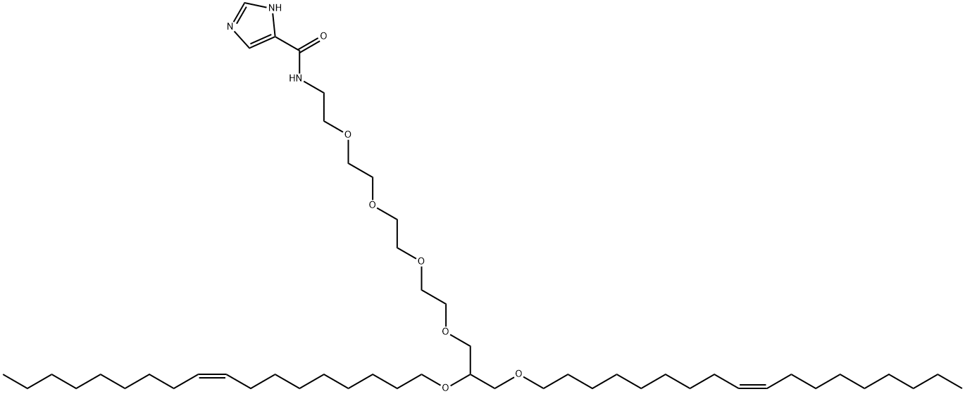 N-[(25Z)-14-[(9Z)-9-Octadecen-1-yloxy]-3,6,9,12,16-pentaoxatetratriacont-25-en-1-yl]-1H-imidazole-5-carboxamide Struktur