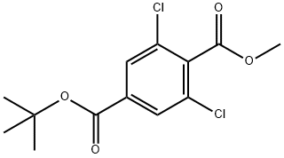 1,4-Benzenedicarboxylic acid, 2,6-dichloro-, 4-(1,1-dimethylethyl) 1-methyl ester Struktur