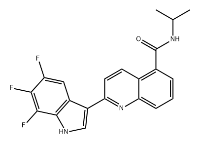 5-Quinolinecarboxamide, N-(1-methylethyl)-2-(5,6,7-trifluoro-1H-indol-3-yl)- Struktur