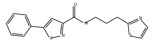 3-Isoxazolecarboxamide, 5-phenyl-N-[3-(2-thiazolyl)propyl]- Struktur