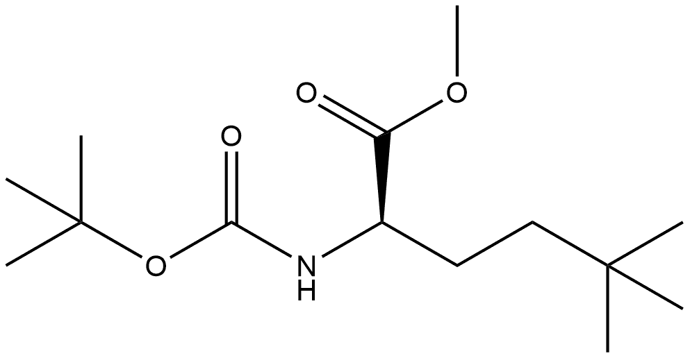 methyl (R)-2-((tert-butoxycarbonyl)amino)-5,5-dimethylhexanoate Struktur