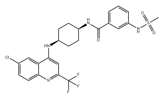 Benzamide, N-[cis-4-[[6-chloro-2-(trifluoromethyl)-4-quinolinyl]amino]cyclohexyl]-3-[(methylsulfonyl)amino]- Structure