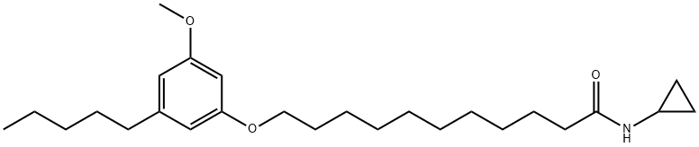 Undecanamide, N-cyclopropyl-11-(3-methoxy-5-pentylphenoxy)- Struktur