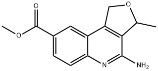 Furo[3,4-c]quinoline-8-carboxylic acid, 4-amino-1,3-dihydro-3-methyl-, methyl ester Struktur