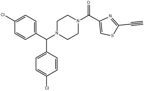 Methanone, [4-[bis(4-chlorophenyl)methyl]-1-piperazinyl](2-ethynyl-4-thiazolyl)- Struktur