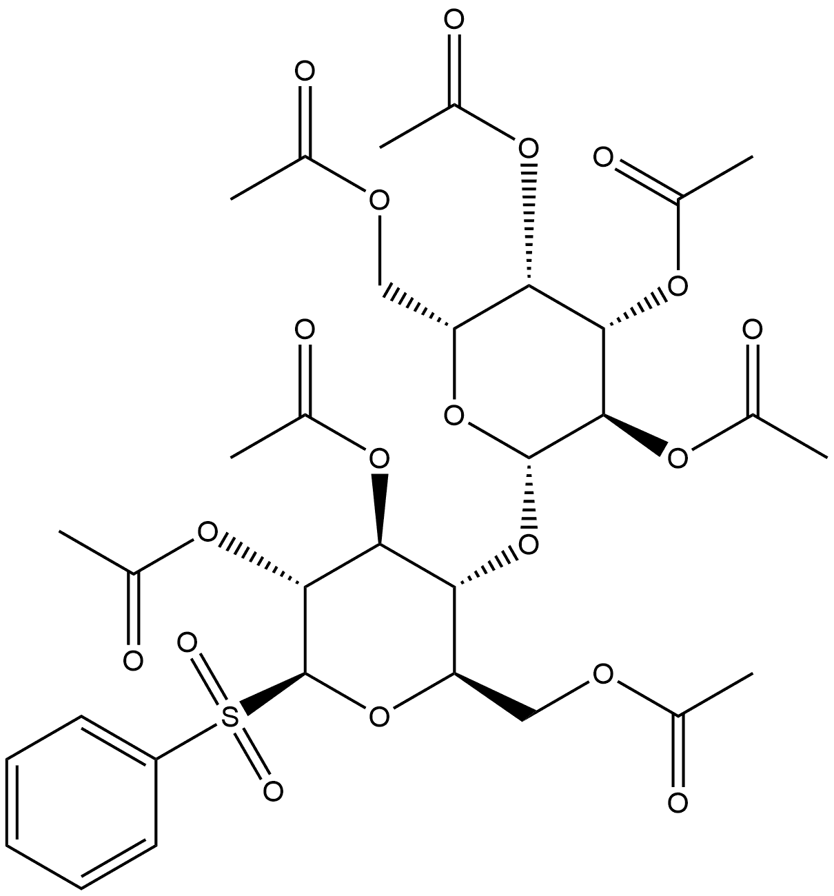 β-D-Glucopyranose, 1-deoxy-1-(phenylsulfonyl)-4-O-(2,3,4,6-tetra-O-acetyl-β-D-galactopyranosyl)-, triacetate (9CI)