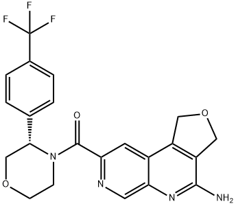 Methanone, (4-amino-1,3-dihydrofuro[3,4-c][1,7]naphthyridin-8-yl)[(3S)-3-[4-(trifluoromethyl)phenyl]-4-morpholinyl]- Struktur