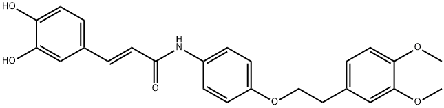 (E)-3-(3,4-dihydroxyphenyl)-N-(4-(3,4-dimethoxyphenethoxy)phenyl)acrylamide Structure