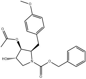 1-Pyrrolidinecarboxylic acid, 3-(acetyloxy)-4-hydroxy-2-[(4-methoxyphenyl)methyl]-, phenylmethyl ester, (2R,3S,4S)-