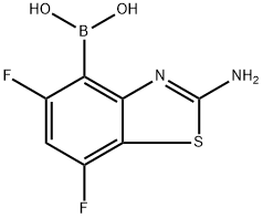 Boronic acid, B-(2-amino-5,7-difluoro-4-benzothiazolyl)- Struktur