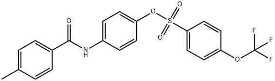 Benzenesulfonic acid, 4-(trifluoromethoxy)-, 4-[(4-methylbenzoyl)amino]phenyl ester Struktur