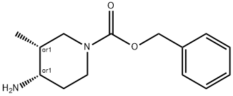 rel-Phenylmethyl (3R,4S)-4-amino-3-methyl-1-piperidinecarboxylate Struktur