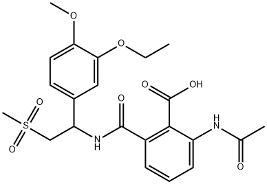 2-(Acetylamino)-6-[[[1-(3-ethoxy-4-methoxyphenyl)-2-(methylsulfonyl)ethyl]amino]carbonyl]benzoic acid Struktur