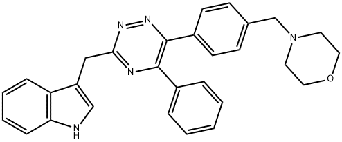 1H-Indole, 3-[[6-[4-(4-morpholinylmethyl)phenyl]-5-phenyl-1,2,4-triazin-3-yl]methyl]- Struktur