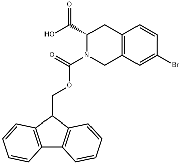 2,3(1H)-Isoquinolinedicarboxylic acid, 7-bromo-3,4-dihydro-, 2-(9H-fluoren-9-ylmethyl) ester, (3S)- Struktur