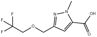 1H-Pyrazole-5-carboxylic acid, 1-methyl-3-[(2,2,2-trifluoroethoxy)methyl]- Struktur