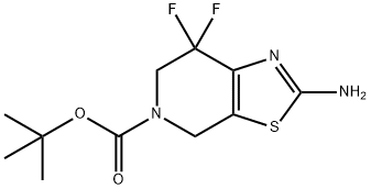 Thiazolo[5,4-c]pyridine-5(4H)-carboxylic acid, 2-amino-7,7-difluoro-6,7-dihydro-, 1,1-dimethylethyl ester Struktur