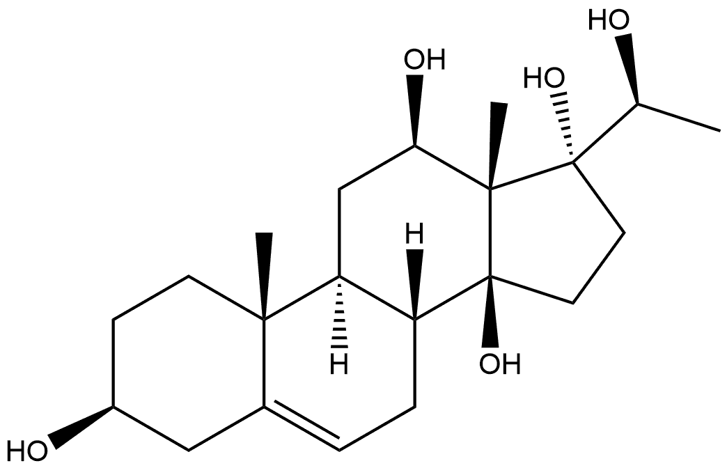 Pregn-5-ene-3,12,14,17,20-pentol, (3β,12β,14β,17α,20S)- Struktur