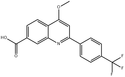 4-methoxy-2-(4-(trifluoromethyl)phenyl)quinoline-7-carboxylic acid Struktur