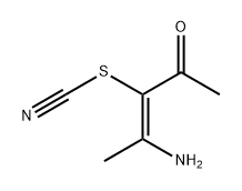 Thiocyanic acid, (1E)-1-acetyl-2-amino-1-propen-1-yl ester Struktur