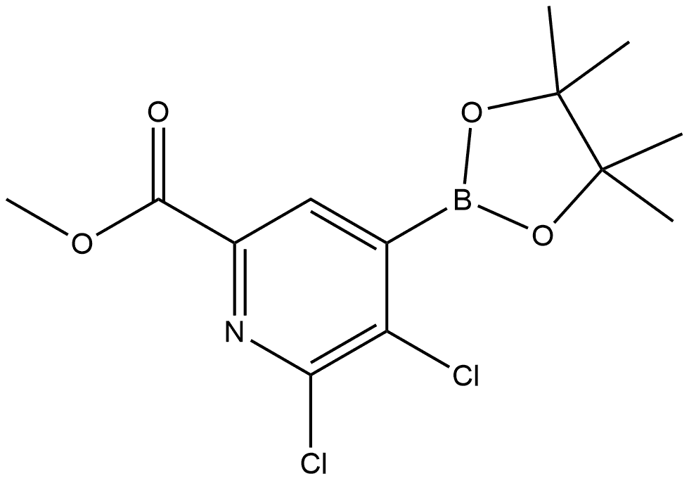 methyl 5,6-dichloro-4-(4,4,5,5-tetramethyl-1,3,2-dioxaborolan-2-yl)picolinate Struktur