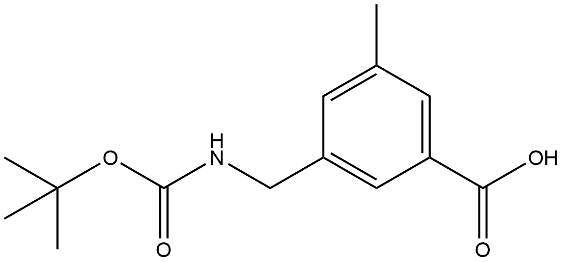 3-[[[(1,1-Dimethylethoxy)carbonyl]amino]methyl]-5-methylbenzoic acid Struktur