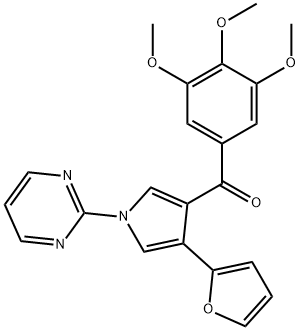 Methanone, [4-(2-furanyl)-1-(2-pyrimidinyl)-1H-pyrrol-3-yl](3,4,5-trimethoxyphenyl)- Struktur