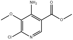 3-Pyridinecarboxylic acid, 4-amino-6-chloro-5-methoxy-, methyl ester Struktur