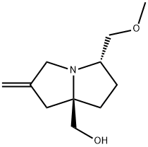 (5S,7aR)-Tetrahydro-5-(methoxymethyl)-2-methylene-1H-pyrrolizine-7a(5H)-methanol Struktur