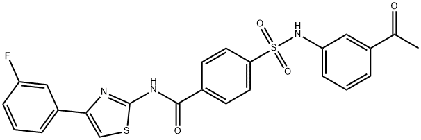 Benzamide, 4-[[(3-acetylphenyl)amino]sulfonyl]-N-[4-(3-fluorophenyl)-2-thiazolyl]- Struktur