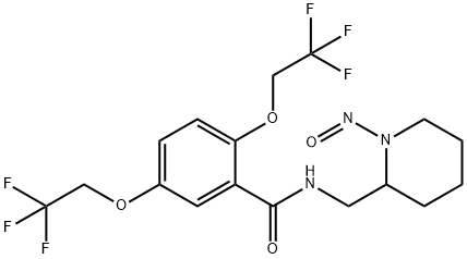 Benzamide, N-[(1-nitroso-2-piperidinyl)methyl]-2,5-bis(2,2,2-trifluoroethoxy)- Struktur