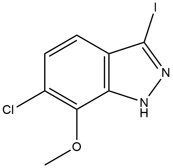 6-chloro-3-iodo-7-methoxy-1H-indazole Struktur