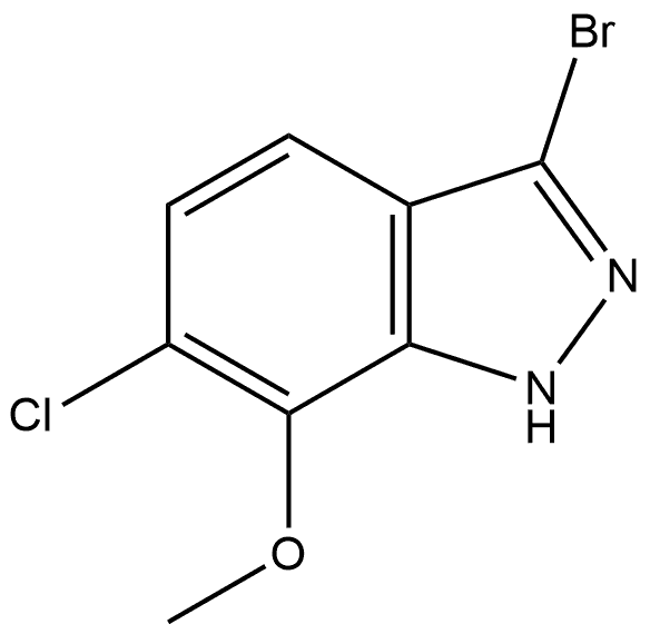 3-bromo-6-chloro-7-methoxy-1H-indazole Struktur