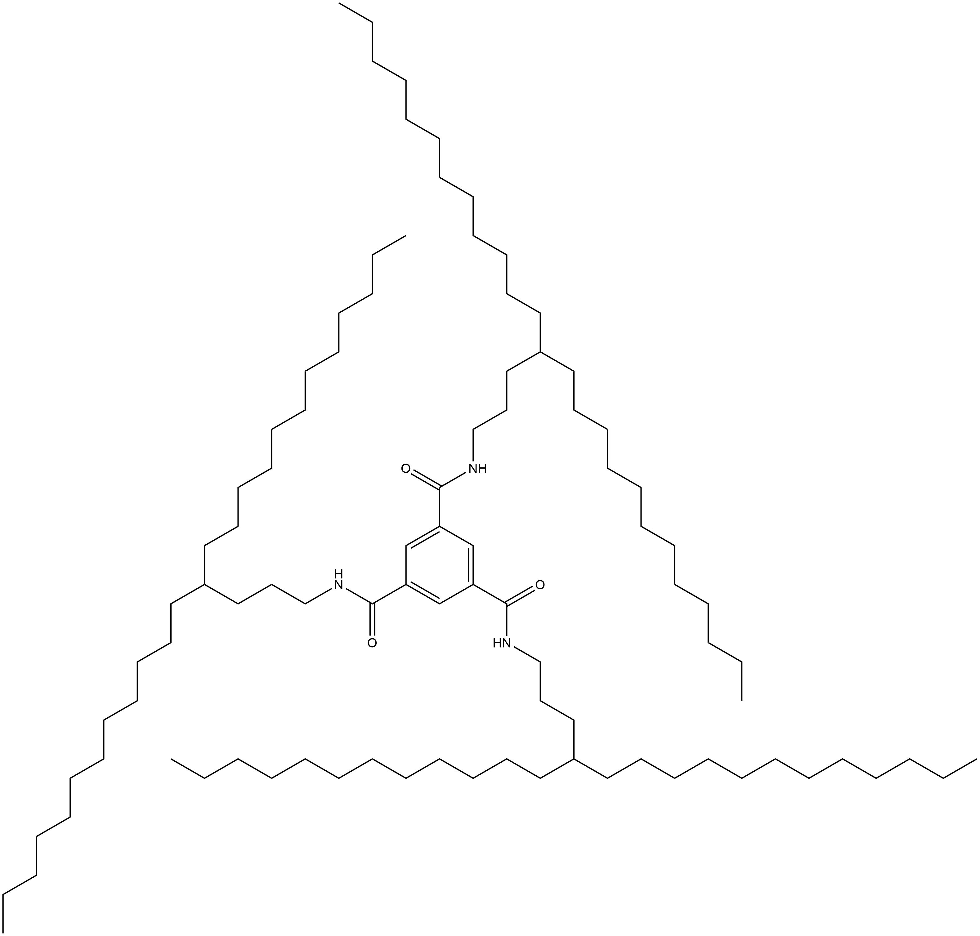 1,3,5-Benzenetricarboxamide, N1,N3,N5-tris(4-dodecylhexadecyl)- Struktur