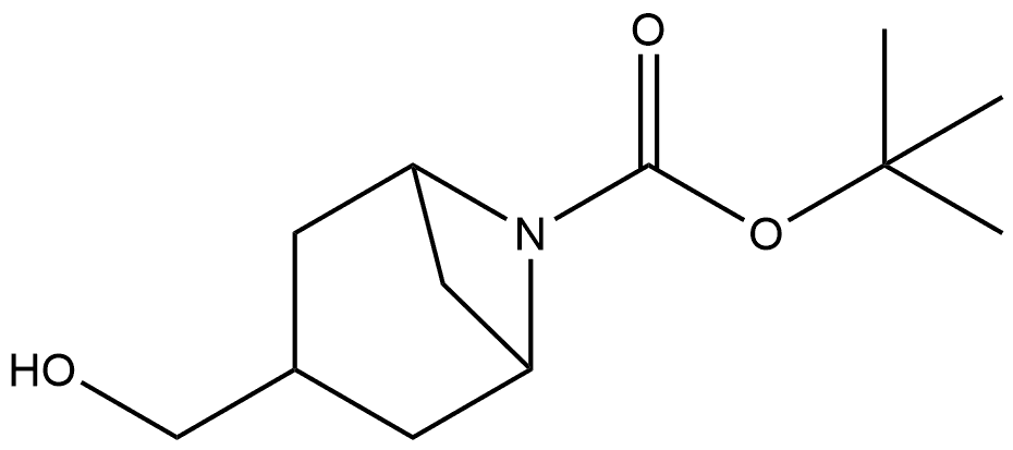 3-Hydroxymethyl-6-aza-bicyclo[3.1.1]heptane-6-carboxylic acid tert-butyl ester Struktur