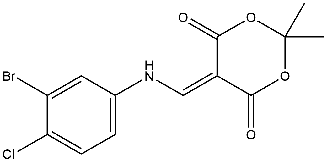 1,3-Dioxane-4,6-dione, 5-[[(3-bromo-4-chlorophenyl)amino]methylene]-2,2-dimethyl- Struktur