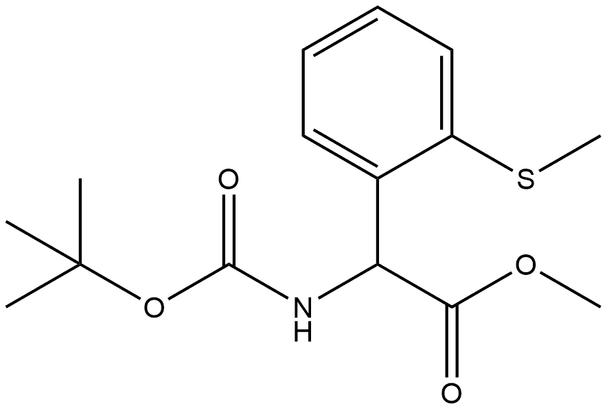 methyl 2-((tert-butoxycarbonyl)amino)-2-(2-(methylthio)phenyl)acetate Struktur