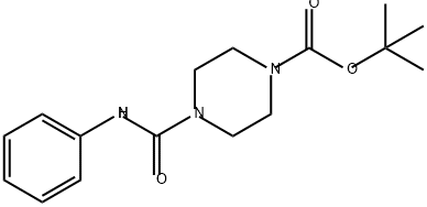 1-Piperazinecarboxylic acid, 4-[(phenylamino)carbonyl]-, 1,1-dimethylethyl ester Struktur