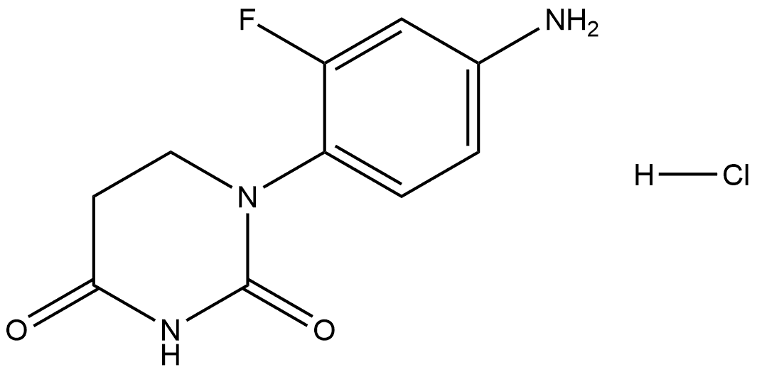 2,4(1H,3H)-Pyrimidinedione, 1-(4-amino-2-fluorophenyl)dihydro-, hydrochloride (1:1) Struktur